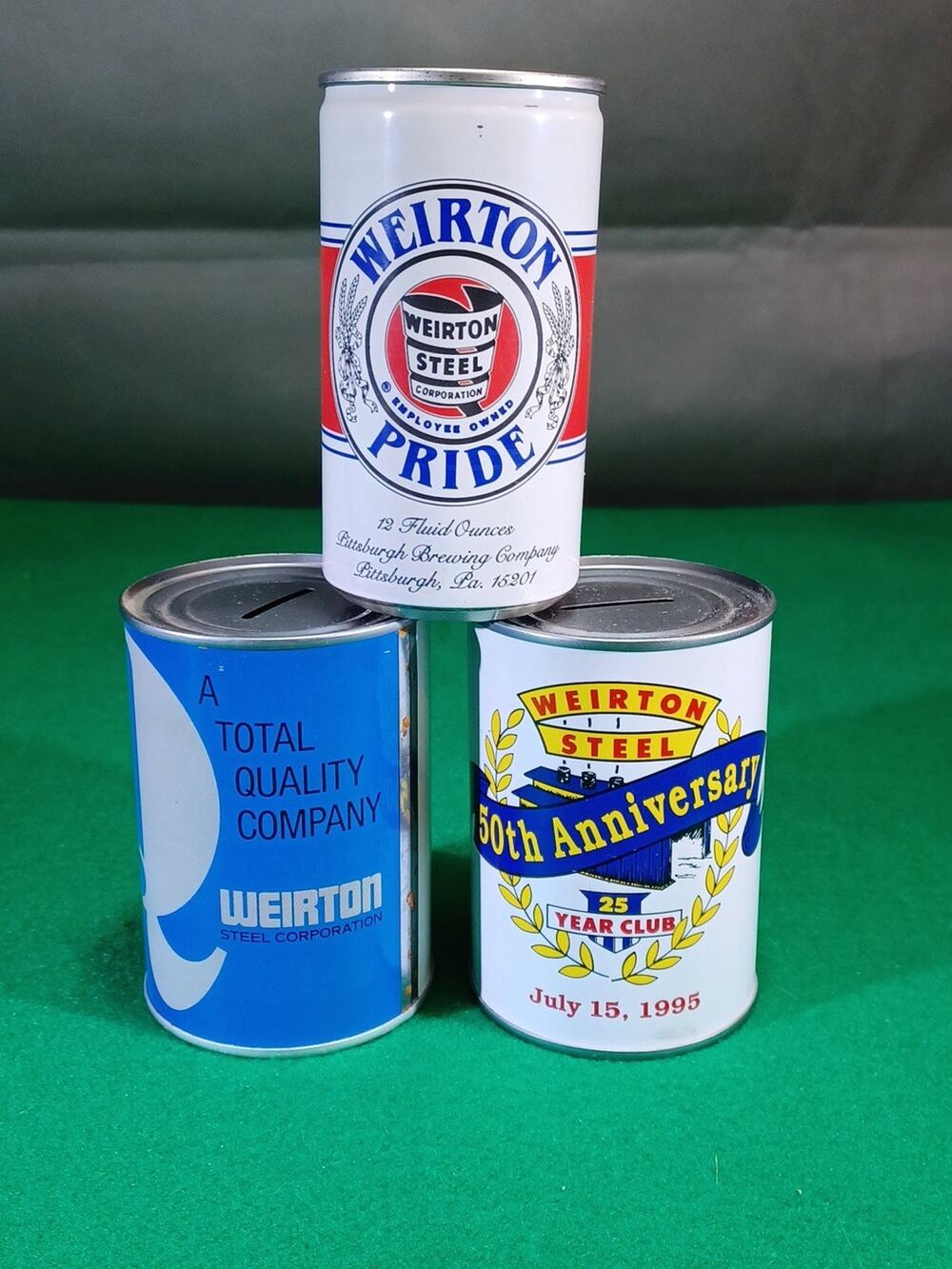 Vintage Weirton Steel Co. Coin Bank Lot Of 3 Weirton West Virginia USA Steel